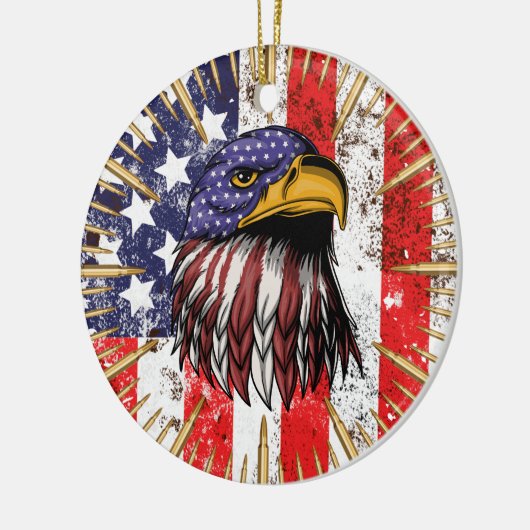 Amerikaanse vlag Amerikaanse adelaar Keramisch Ornament (Links)