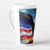 Amerikaanse vlag Amerikaanse adelaar TRUMP 2024 Latte Mok (Linkerhoek)