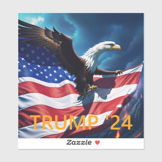 Amerikaanse vlag Amerikaanse adelaar TRUMP 2024 Sticker (Vel)
