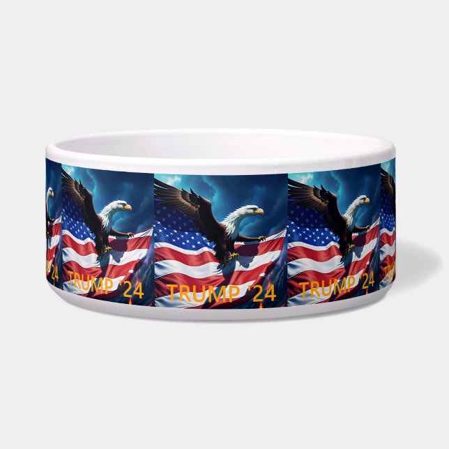 Amerikaanse vlag Amerikaanse adelaar TRUMP 2024 Voerbakje (Voorkant)