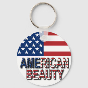 Amerikaanse vlag - Amerikaanse Beauty Key Ring Sleutelhanger