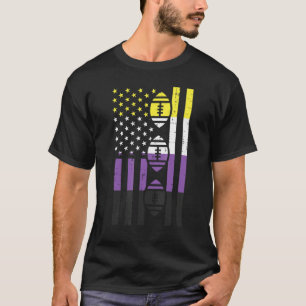 Amerikaanse vlag Amerikaanse Football Nonbinary En T-shirt