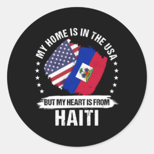 Amerikaanse vlag Amerikaanse Haïtiaanse troepen Ronde Sticker
