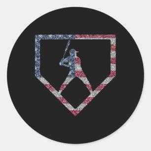  Amerikaanse vlag Amerikaanse honkbal Drip Boys Ronde Sticker