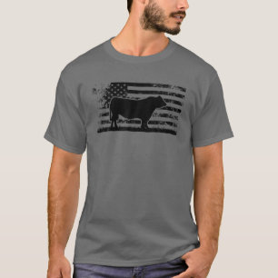 Amerikaanse vlag - Amerikaanse Koe Black Angus Ran T-shirt