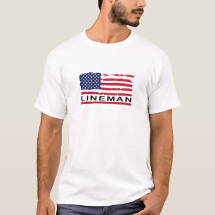 Amerikaanse vlag Amerikaanse Lineman Patriotic T-shirt