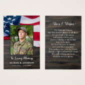 Amerikaanse vlag Amerikaanse militaire Kaart Funer (Voorkant /achterkant)