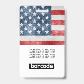 Amerikaanse vlag Amerikaanse naam van aangepaste w Badge (Achterkant)
