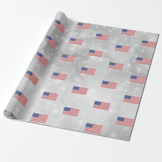 Amerikaanse vlag Amerikaanse patriotticus Cadeaupapier (Uitgerold)