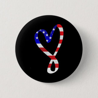 Amerikaanse vlag Amerikaanse patriottische hart st Ronde Button 5,7 Cm