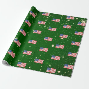 Amerikaanse vlag Amerikaanse patriottische kerst Cadeaupapier