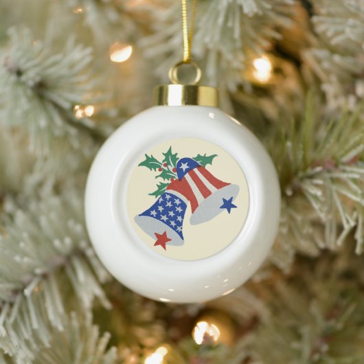 Amerikaanse vlag Amerikaanse patriottische kerst k Keramische Bal Ornament (Boom)