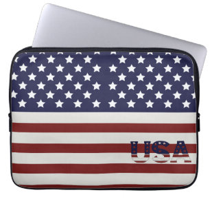 Amerikaanse vlag Amerikaanse patroonpatroon Laptop Sleeve