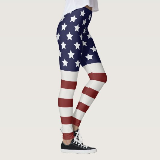 Amerikaanse vlag Amerikaanse patroonpatroon Leggings (Rechts)