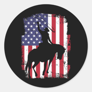 Amerikaanse vlag Amerikaanse Pride Texas Paardrijd Ronde Sticker