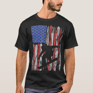 Amerikaanse vlag Amerikaanse Snowboard Snowboardin T-shirt