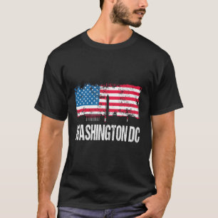 Amerikaanse vlag Amerikaanse stad skyline Washingt T-shirt