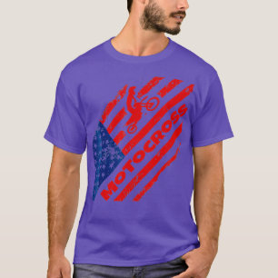 Amerikaanse vlag Amerikaanse T-shirt Dirt Bike