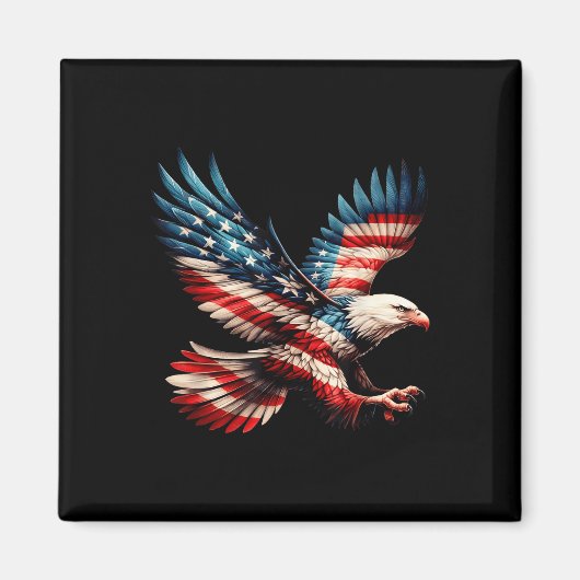 Amerikaanse Vlag Amerikaanse Zeearend 4 juli Ameri Magneet (Voorkant)