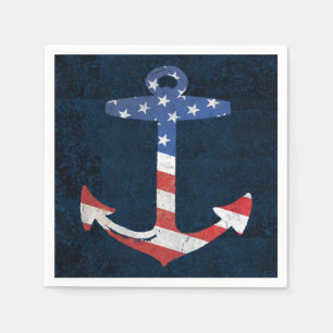  Amerikaanse vlag Anchor Nautical US Servet