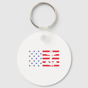 Amerikaanse Vlag Anker Shirt Patriottisch Militair Sleutelhanger