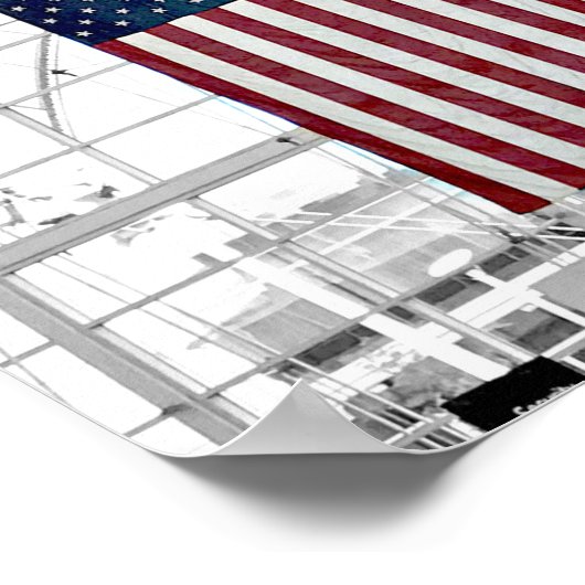 Amerikaanse vlag Architecture Denver Airport Art U Poster (Hoek)