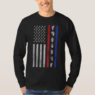 Amerikaanse vlag ASL Amerikaanse gebarentaal Ameri T-shirt