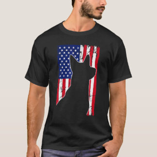 Amerikaanse Vlag Australian Cattle Dog Vader Moede T-shirt