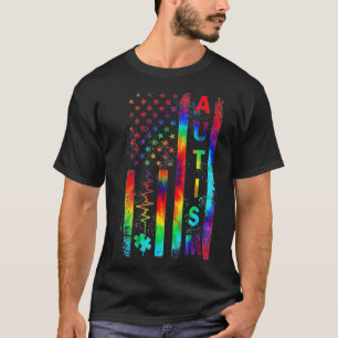 Amerikaanse vlag Autism Awareness Teacher Mam Stro T-shirt