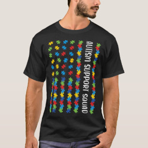 Amerikaanse Vlag Autisme Bewustzijns Puzzel Steun  T-shirt