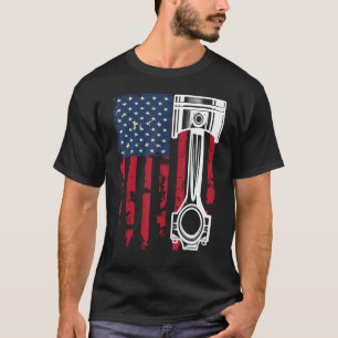Amerikaanse vlag auto auto reparatiewagen mechanis t-shirt