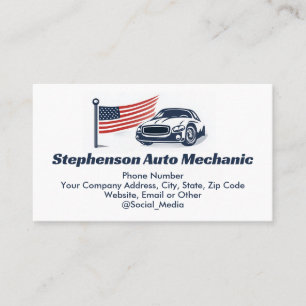 Amerikaanse Vlag Auto Patriottische Auto Mechanic Visitekaartje