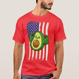 Amerikaanse vlag Avocado Weightlift T-shirt
