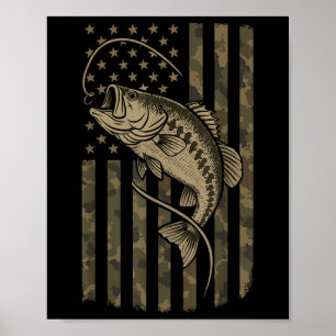 Amerikaanse Vlag B Vis Camo Patriottische Visser O Poster