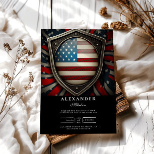 Amerikaanse vlag badge politie Afstuderen Kaart