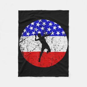 Amerikaanse Vlag Badminton Shirt - Badminton Spele Fleece Deken