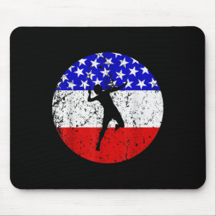 Amerikaanse Vlag Badminton Shirt - Badminton Spele Muismat