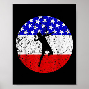 Amerikaanse Vlag Badminton Shirt - Badminton Spele Poster
