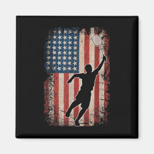 Amerikaanse Vlag Badminton Shuttle Kunst Sporten Magneet