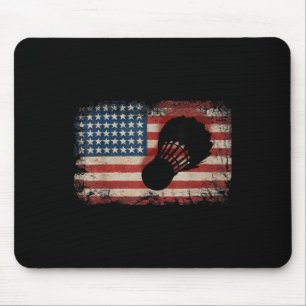 Amerikaanse Vlag Badminton Shuttle Kunst Sporten Muismat