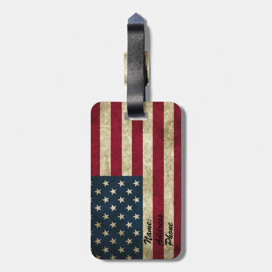 Amerikaanse vlag bagagelabel (Achterkant verticaal)
