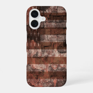 Amerikaanse Vlag Bakstenen Muur iPhone 16 Hoesje