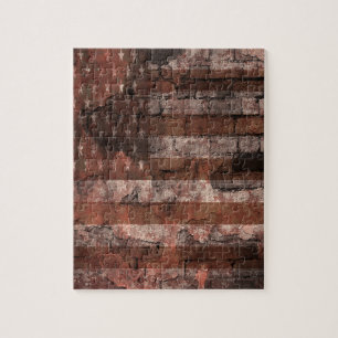 Amerikaanse Vlag Bakstenen Muur Legpuzzel