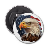 Amerikaanse vlag Bald Eagle Button Flesopener (Voorkant)