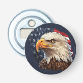 Amerikaanse vlag Bald Eagle Button Flesopener (Voorkant)