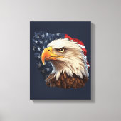 Amerikaanse vlag Bald Eagle Canvas Afdruk (Voorkant)