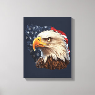 Amerikaanse vlag Bald Eagle Canvas Afdruk