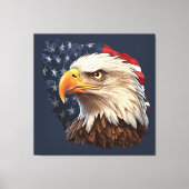 Amerikaanse vlag Bald Eagle Canvas Afdruk (Voorkant)