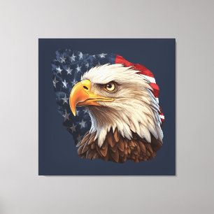 Amerikaanse vlag Bald Eagle Canvas Afdruk