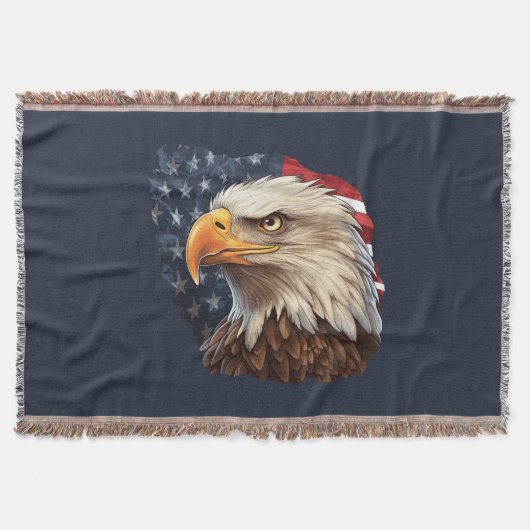 Amerikaanse vlag Bald Eagle Deken (Voorkant)